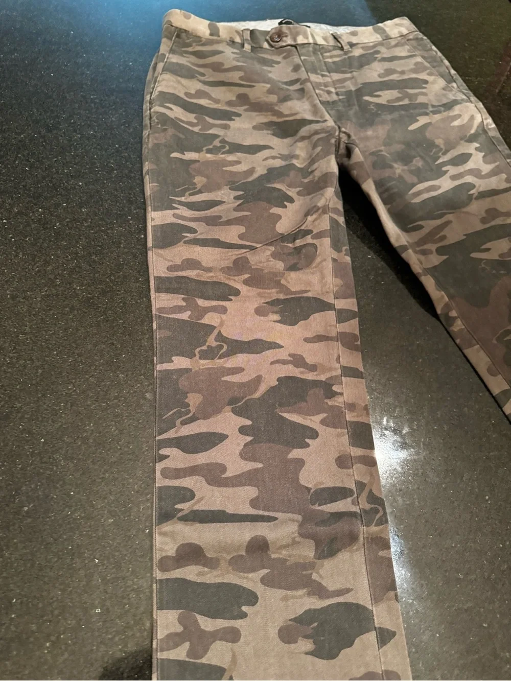 Banana Republic Slim Fit Camo Chinos in Olive and Dark Gray/Black